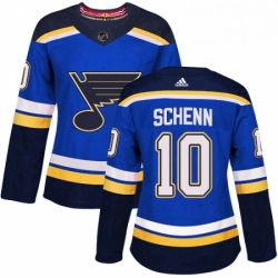 Womens Adidas St Louis Blues 10 Brayden Schenn Premier Royal Blue Home NHL Jersey 