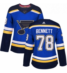 Womens Adidas St Louis Blues 78 Beau Bennett Authentic Royal Blue Home NHL Jersey 