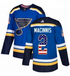 Youth Adidas St Louis Blues 2 Al Macinnis Authentic Blue USA Flag Fashion NHL Jersey 