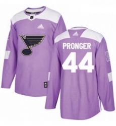 Youth Adidas St Louis Blues 44 Chris Pronger Authentic Purple Fights Cancer Practice NHL Jersey 