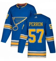 Youth Adidas St Louis Blues 57 David Perron Authentic Navy Blue Alternate NHL Jersey 