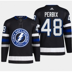 Men Tampa Bay Lightning 48 Nick Perbix Black Alternate Premier Breakaway Stitched Jersey