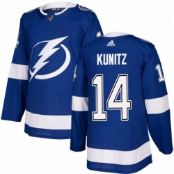 Mens Adidas Tampa Bay Lightning 14 Chris Kunitz Premier Royal Blue Home NHL Jersey 