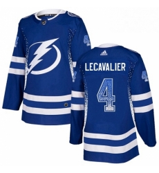 Mens Adidas Tampa Bay Lightning 4 Vincent Lecavalier Authentic Blue Drift Fashion NHL Jersey 