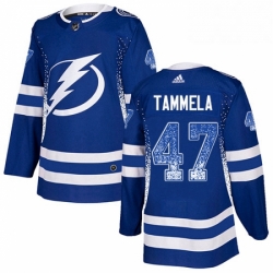 Mens Adidas Tampa Bay Lightning 47 Jonne Tammela Authentic Blue Drift Fashion NHL Jersey 