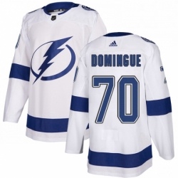 Mens Adidas Tampa Bay Lightning 70 Louis Domingue Authentic White Away NHL Jerse