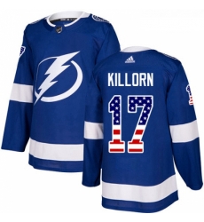 Youth Adidas Tampa Bay Lightning 17 Alex Killorn Authentic Blue USA Flag Fashion NHL Jersey 