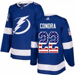 Youth Adidas Tampa Bay Lightning 22 Erik Condra Authentic Blue USA Flag Fashion NHL Jersey 