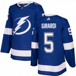 Youth Adidas Tampa Bay Lightning 5 Dan Girardi Authentic Royal Blue Home NHL Jersey 