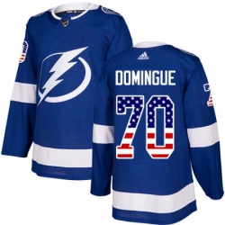 Youth Adidas Tampa Bay Lightning 70 Louis Domingue Authentic Blue USA Flag Fashion NHL Jersey 