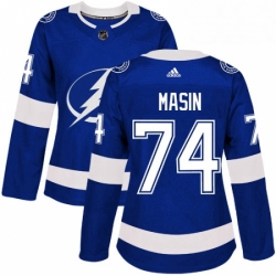 Womens Adidas Tampa Bay Lightning 74 Dominik Masin Authentic Royal Blue Home NHL Jersey 