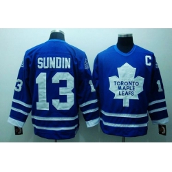 Maple Leafs #13 Mats Sundin Stitched Blue CCM Throwback NHL Jersey