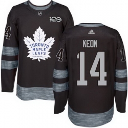 Maple Leafs #14 Dave Keon Black 1917 2017 100th Anniversary Stitched NHL Jersey