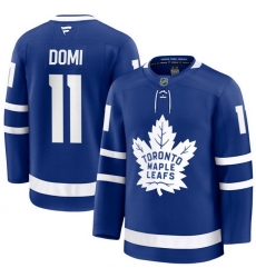 Men Toronto Maple Leafs Max Domi 11 Fanatics Home Blue Premium Stitched Hockey Jersey