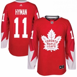 Mens Adidas Toronto Maple Leafs 11 Zach Hyman Authentic Red Alternate NHL Jersey 