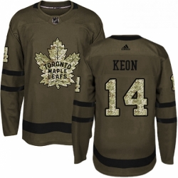 Mens Adidas Toronto Maple Leafs 14 Dave Keon Authentic Green Salute to Service NHL Jersey 