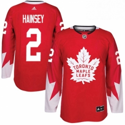 Mens Adidas Toronto Maple Leafs 2 Ron Hainsey Authentic Red Alternate NHL Jersey 