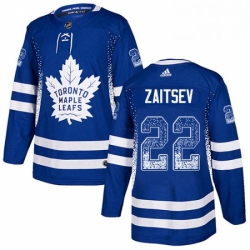 Mens Adidas Toronto Maple Leafs 22 Nikita Zaitsev Authentic Blue Drift Fashion NHL Jersey 