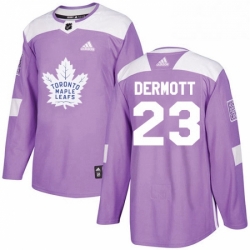 Mens Adidas Toronto Maple Leafs 23 Travis Dermott Authentic Purple Fights Cancer Practice NHL Jersey 