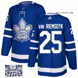 Mens Adidas Toronto Maple Leafs 25 James Van Riemsdyk Authentic Royal Blue Fashion Gold NHL Jersey 