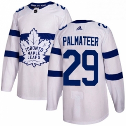 Mens Adidas Toronto Maple Leafs 29 Mike Palmateer Authentic White 2018 Stadium Series NHL Jersey 