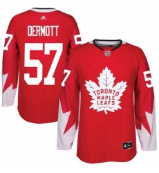 Mens Adidas Toronto Maple Leafs 57 Travis Dermott Authentic Red Alternate NHL Jersey 