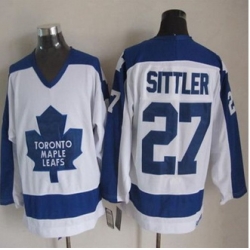 Toronto Maple Leafs #27 Darryl Sittler White Blue CCM Throwback Stitched NHL Jersey