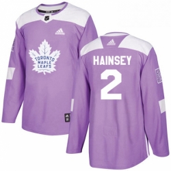 Youth Adidas Toronto Maple Leafs 2 Ron Hainsey Authentic Purple Fights Cancer Practice NHL Jersey 