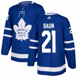 Youth Adidas Toronto Maple Leafs 21 Bobby Baun Authentic Royal Blue Home NHL Jersey 