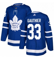 Youth Adidas Toronto Maple Leafs 33 Frederik Gauthier Authentic Royal Blue Home NHL Jersey 