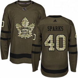 Youth Adidas Toronto Maple Leafs 40 Garret Sparks Authentic Green Salute to Service NHL Jersey 