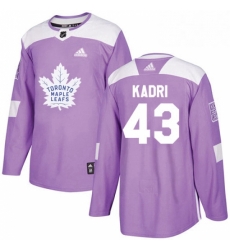 Youth Adidas Toronto Maple Leafs 43 Nazem Kadri Authentic Purple Fights Cancer Practice NHL Jersey 