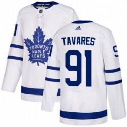 Youth Adidas Toronto Maple Leafs 91 John Tavares Authentic White Away NHL Jersey 