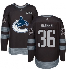 Canucks #36 Jannik Hansen Black 1917 2017 100th Anniversary Stitched NHL Jersey