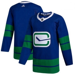 Canucks Blank Blue Alternate Authentic Stitched Hockey Jersey