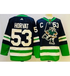 Men Vancouver Canucks 53 Bo Horvat Navy 2022 Reverse Retro Stitched Jersey