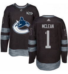 Mens Adidas Vancouver Canucks 1 Kirk Mclean Premier Black 1917 2017 100th Anniversary NHL Jersey 