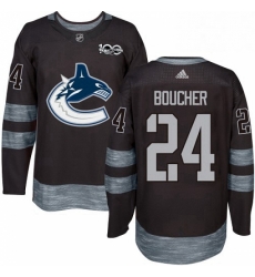 Mens Adidas Vancouver Canucks 24 Reid Boucher Premier Black 1917 2017 100th Anniversary NHL Jersey 