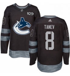 Mens Adidas Vancouver Canucks 8 Christopher Tanev Premier Black 1917 2017 100th Anniversary NHL Jersey 