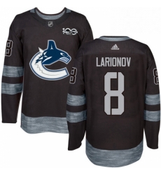 Mens Adidas Vancouver Canucks 8 Igor Larionov Authentic Black 1917 2017 100th Anniversary NHL Jersey 