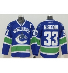 Vancouver Canucks #33 Henrik Sedin Blue Stitched NHL Jersey