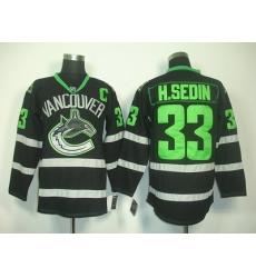 nhl vancouver canucks #33 h.sedin black C patch