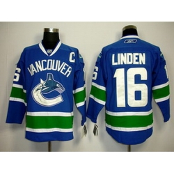 KIDS Vancouver Canucks 16 Trevor Linden Home Blue Jersey