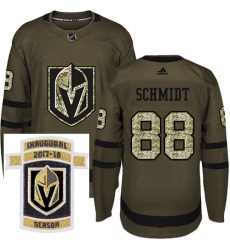 Adidas Golden Knights #88 Nate Schmidt Green Salute to Service Stitched NHL Inaugural Season Patch Jersey