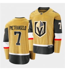 Golden Knights 7 Alex Pietrangelo 2020 21 Gold Breakaway Jersey