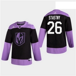 Men 26 Paul Stastny Hockey Fights Cancer Golden Knights Practice Jersey