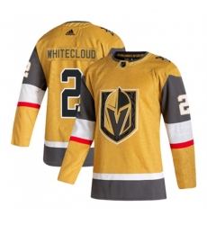 Men Vegas Golden Knights 2 Zach Whitecloud Gold Stitched Jersey