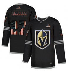 Men Vegas Golden Knights 27 Shea Theodore Black USA Flag Fashion Adidas Jersey