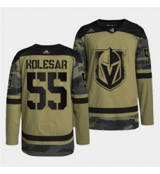 Men Vegas Golden Knights 55 Keegan Kolesar 2022 Camo Military Appreciation Night Stitched jersey