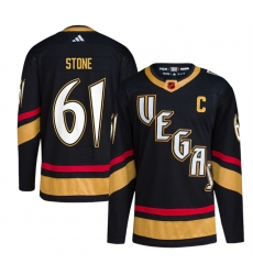 Men Vegas Golden Knights 61 Mark Stone Black 2022 23 Reverse Retro Stitched Jersey